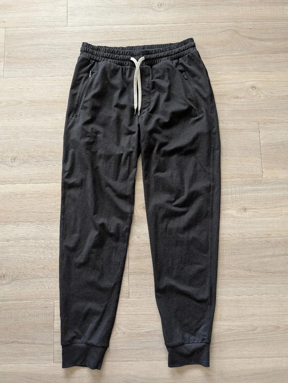 Vuori Black Men's Joggers with White Drawstring